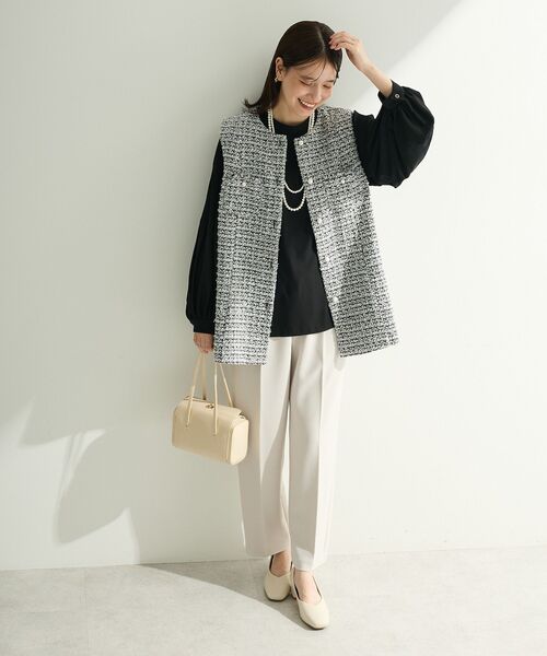 Green　Parks（グリーンパークス）の「O.ツイードペプラムベスト（ベスト・レディース・ブラック/グレー・FREE）」の18枚目の写真