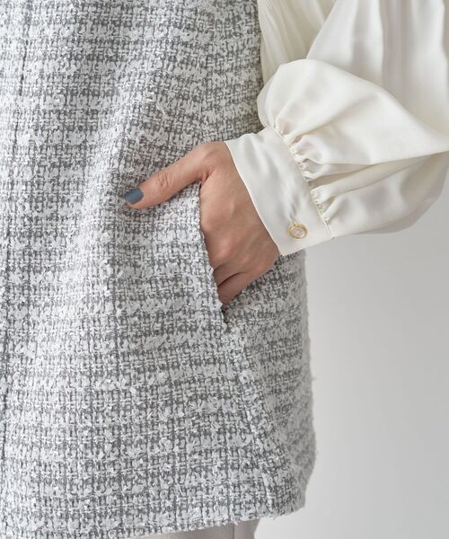 Green　Parks（グリーンパークス）の「O.ツイードペプラムベスト（ベスト・レディース・ブラック/グレー・FREE）」の3枚目の写真