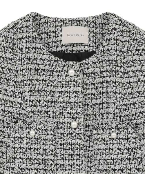 Green　Parks（グリーンパークス）の「O.ツイードペプラムベスト（ベスト・レディース・ブラック/グレー・FREE）」の7枚目の写真