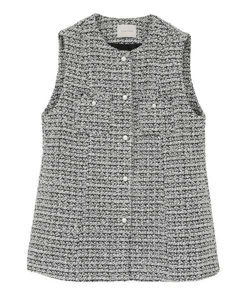 Green　Parks（グリーンパークス）の「O.ツイードペプラムベスト（ベスト・レディース・ブラック/グレー・FREE）」の16枚目の写真