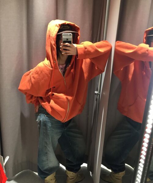 chancechance(チャンスチャンス)の「CEC ZIP-UP フードパーカー(オレンジ/裏起毛)(パーカー・メンズ・その他・OS)」の2枚目の写真