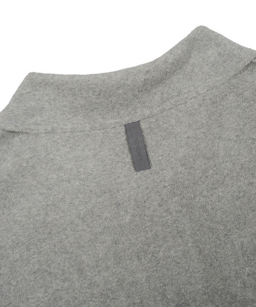 NINEZ(ナインゼット)の「ソフトテリーオーバーサイズ長袖カラーTシャツ(メランジグレー)24PL01(ポロシャツ・メンズ・ミックスグレー・M/L/XL)」の8枚目の写真