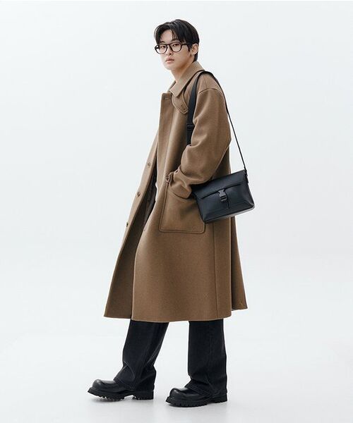 KIIMUIR（キミュア）の「[WOOL 80] ウールセミオーバーフィットバルマカンコート_サンド（チェスターコート・レディース・サンドベージュ・MEDIUM/LARGE）」の11枚目の写真
