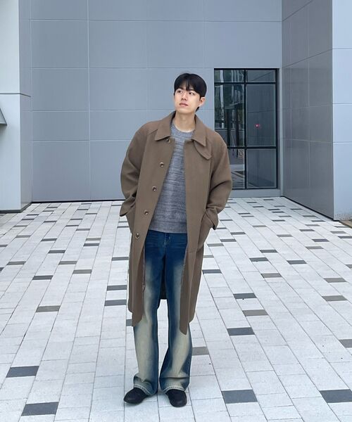 KIIMUIR（キミュア）の「[WOOL 80] ウールセミオーバーフィットバルマカンコート_サンド（チェスターコート・レディース・サンドベージュ・MEDIUM/LARGE）」の4枚目の写真