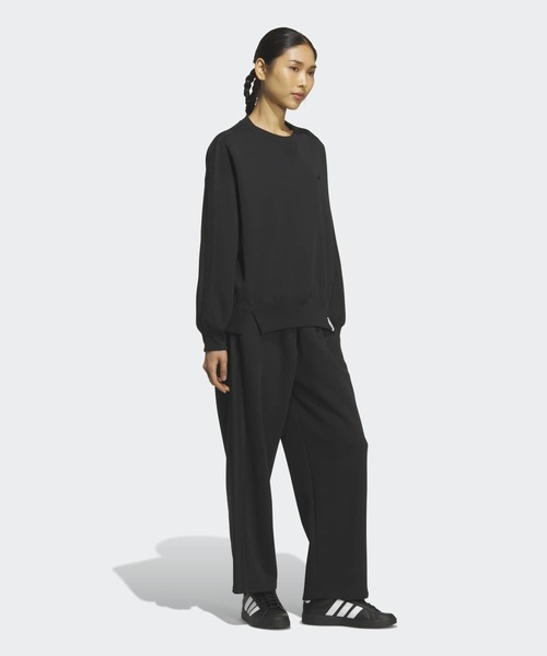 adidas(アディダス)の「エッセンシャルズ プラス スリーストライプ スペーサーニット ルーズフィット ストレート オープンヘム ジョガーパンツ / アディダス adidas(その他パンツ・レディース・ブラック・X-SMALL/MEDIUM/LARGE/XX-LARGE/X-LARGE/SMALL)」の2枚目の写真