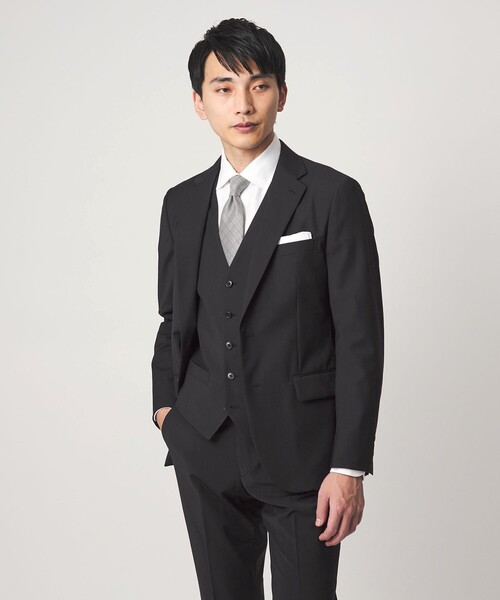 green label relaxing（グリーンレーベルリラクシング）の「A+ TWPU トロピカル無地 スリム 5B セットアップ ベスト -ウォッシャブル-（スーツベスト・メンズ・ブラック/ネイビー/ダークグレー/ロイヤルブルー/ダークブラウン・L/XXL/XL/S/M）」の8枚目の写真