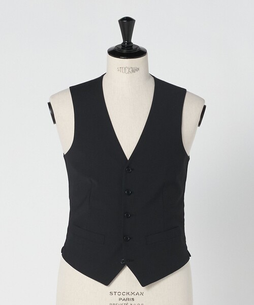 green label relaxing（グリーンレーベルリラクシング）の「A+ TWPU トロピカル無地 スリム 5B セットアップ ベスト -ウォッシャブル-（スーツベスト・メンズ・ブラック/ネイビー/ダークグレー/ロイヤルブルー/ダークブラウン・L/XXL/XL/S/M）」の6枚目の写真