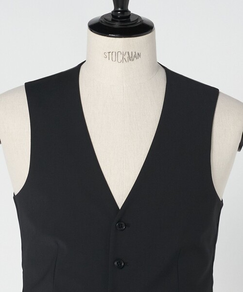 green label relaxing（グリーンレーベルリラクシング）の「A+ TWPU トロピカル無地 スリム 5B セットアップ ベスト -ウォッシャブル-（スーツベスト・メンズ・ブラック/ネイビー/ダークグレー/ロイヤルブルー/ダークブラウン・L/XXL/XL/S/M）」の8枚目の写真