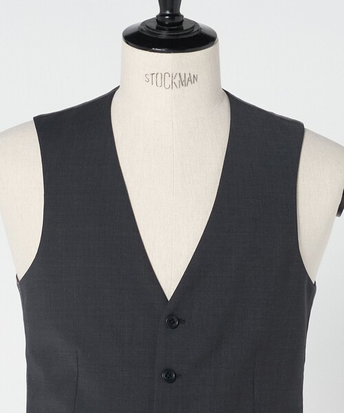 green label relaxing（グリーンレーベルリラクシング）の「A+ TWPU トロピカル無地 スリム 5B セットアップ ベスト -ウォッシャブル-（スーツベスト・メンズ・ブラック/ネイビー/ダークグレー/ロイヤルブルー/ダークブラウン・L/XXL/XL/S/M）」の13枚目の写真