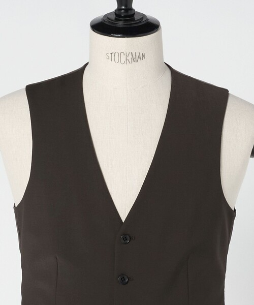 green label relaxing（グリーンレーベルリラクシング）の「A+ TWPU トロピカル無地 スリム 5B セットアップ ベスト -ウォッシャブル-（スーツベスト・メンズ・ブラック/ネイビー/ダークグレー/ロイヤルブルー/ダークブラウン・L/XXL/XL/S/M）」の18枚目の写真