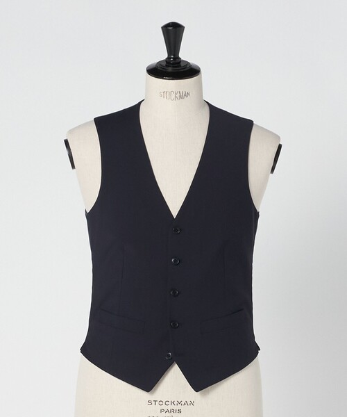 green label relaxing（グリーンレーベルリラクシング）の「A+ TWPU トロピカル無地 スリム 5B セットアップ ベスト -ウォッシャブル-（スーツベスト・メンズ・ブラック/ネイビー/ダークグレー/ロイヤルブルー/ダークブラウン・L/XXL/XL/S/M）」の21枚目の写真