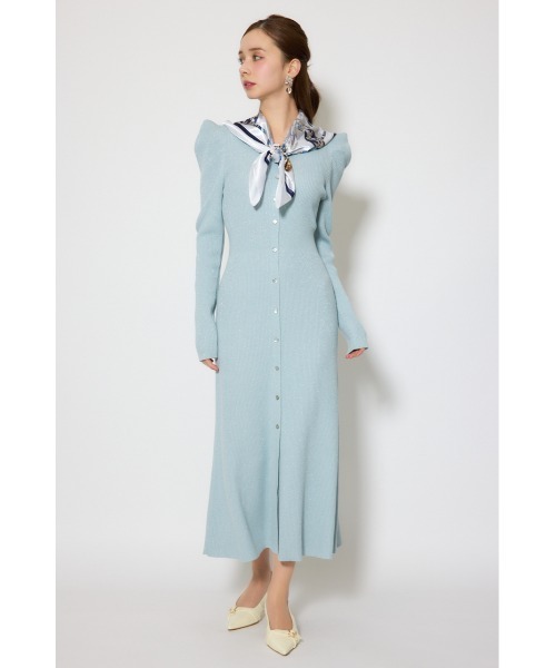 rienda（リエンダ）の「スカーフ付きマーメイドニットワンピース 春服（ワンピース・レディース・ライトブルー/ネイビー/ベージュ・FREE）」の4枚目の写真