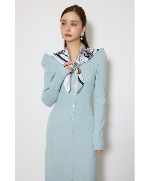 rienda（リエンダ）の「スカーフ付きマーメイドニットワンピース 春服（ワンピース・レディース・ライトブルー/ネイビー/ベージュ・FREE）」の7枚目の写真