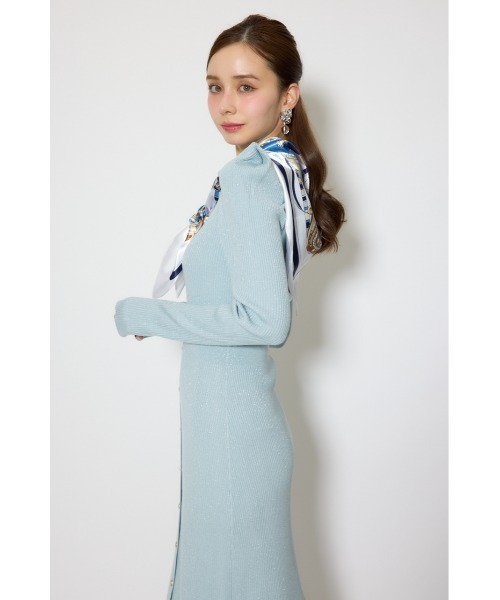 rienda（リエンダ）の「スカーフ付きマーメイドニットワンピース 春服（ワンピース・レディース・ライトブルー/ネイビー/ベージュ・FREE）」の8枚目の写真