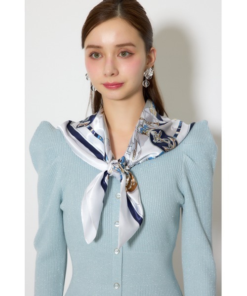 rienda（リエンダ）の「スカーフ付きマーメイドニットワンピース 春服（ワンピース・レディース・ライトブルー/ネイビー/ベージュ・FREE）」の11枚目の写真