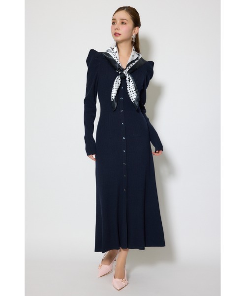 rienda（リエンダ）の「スカーフ付きマーメイドニットワンピース 春服（ワンピース・レディース・ライトブルー/ネイビー/ベージュ・FREE）」の14枚目の写真