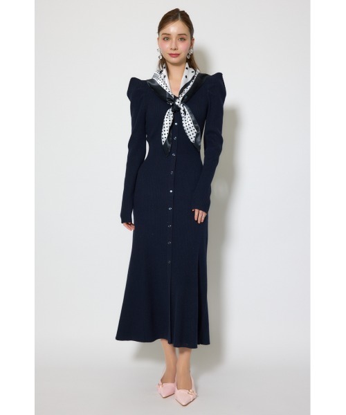 rienda（リエンダ）の「スカーフ付きマーメイドニットワンピース 春服（ワンピース・レディース・ライトブルー/ネイビー/ベージュ・FREE）」の15枚目の写真
