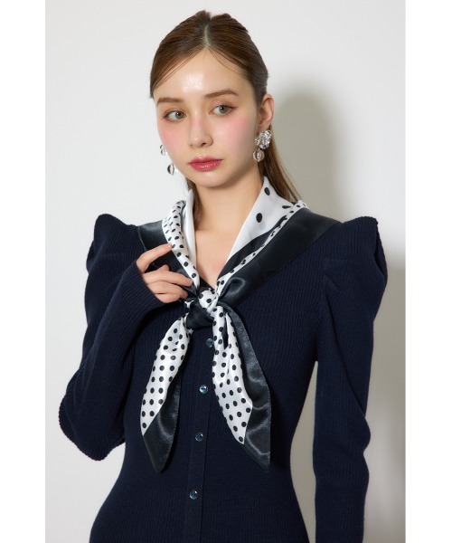 rienda（リエンダ）の「スカーフ付きマーメイドニットワンピース 春服（ワンピース・レディース・ライトブルー/ネイビー/ベージュ・FREE）」の21枚目の写真