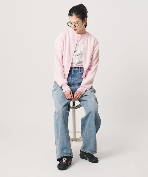 BEAUTY&YOUTH UNITED ARROWS(ビューティーアンドユースユナイテッドアローズ)の「コットンブレンド コンパクトクルーネック カーディガン ウォッシャブル(カーディガン/ボレロ・レディース・ピンク/ダークグレー/オフホワイト・FREE)」の14枚目の写真