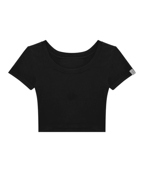 DEVIWEAR(デヴィウェア)の「ラブリー スリット クロップド半袖Tシャツ DEVI-T0091-ブラック(Tシャツ/カットソー・レディース・ブラック・FREE)」の1枚目の写真