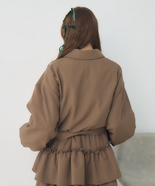 ems excite（エムズエキサイト）の「【セットアイテム】リボン中綿BZ＆フリルSKセット（その他アウター・レディース・ブラウン/ブラック系その他2/チャコールグレー・FREE）」の13枚目の写真