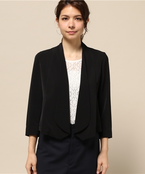 INTERPLANET(インタープラネット)の「ストレッチジャケット(その他アウター・レディース・ブラック/ベージュ・FREE)」の3枚目の写真