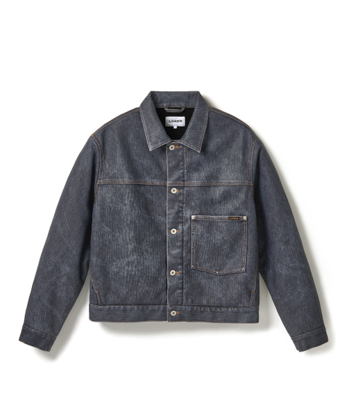 LORES(ロアス)の「Faux Leather Trucker Jacket - Indigo(ライダースジャケット・レディース・その他・M/L)」の1枚目の写真