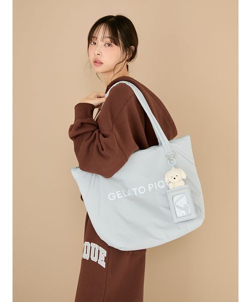 gelato pique（ジェラートピケ）の「ロゴトートバッグ（トートバッグ・レディース・ベージュ/ブルー/ピンク・F）」の4枚目の写真