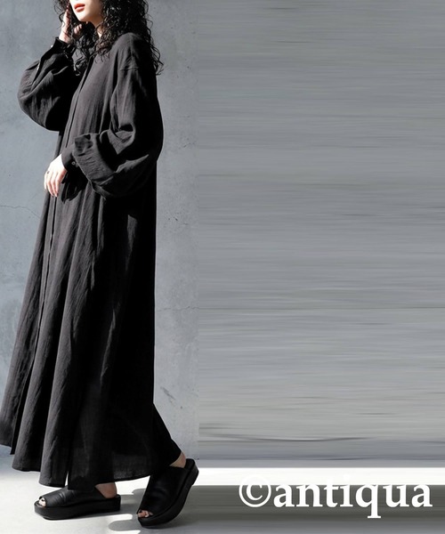 antiqua(アンティカ)の「3D袖 シャツワンピース(シャツワンピース・レディース・ブラック/ブルー系その他・P/R)」の7枚目の写真
