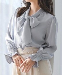 MISCH MASCH | 2026春夏新作 ボウタイシャーリングブラウス(シャツ/ブラウス)