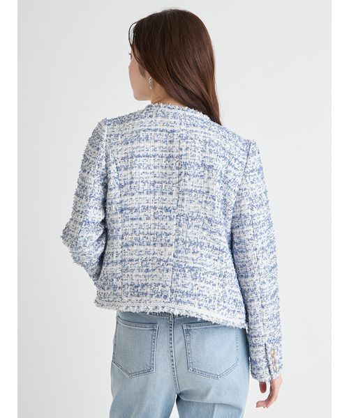 CELFORD（セルフォード）の「【セットアップ対応】フリンジツイードジャケット（テーラードジャケット・レディース・マルチ/ブルー/ミント・36/38）」の11枚目の写真