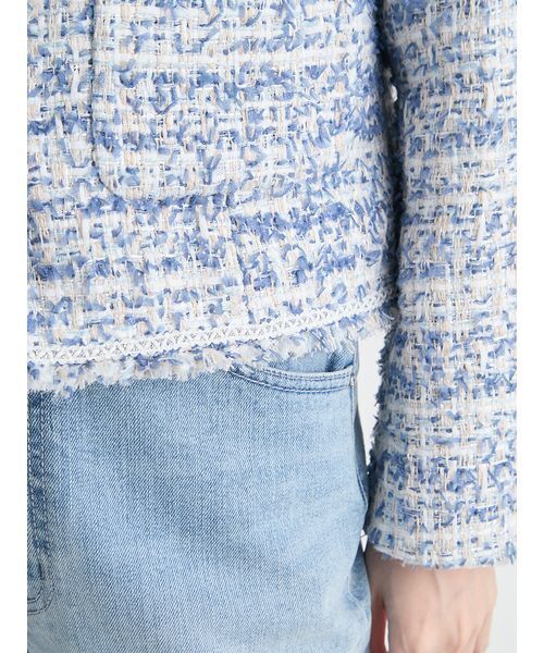 CELFORD（セルフォード）の「【セットアップ対応】フリンジツイードジャケット（テーラードジャケット・レディース・マルチ/ブルー/ミント・36/38）」の15枚目の写真