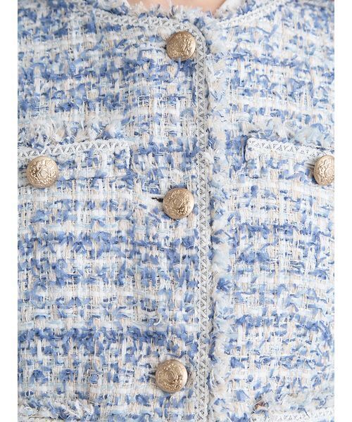 CELFORD（セルフォード）の「【セットアップ対応】フリンジツイードジャケット（テーラードジャケット・レディース・マルチ/ブルー/ミント・36/38）」の17枚目の写真