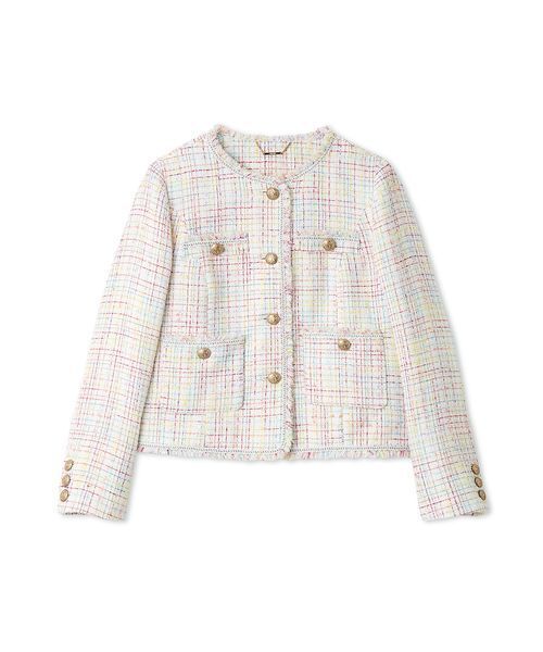 CELFORD（セルフォード）の「【セットアップ対応】フリンジツイードジャケット（テーラードジャケット・レディース・マルチ/ブルー/ミント・36/38）」の22枚目の写真