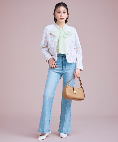 CELFORD（セルフォード）の「【セットアップ対応】フリンジツイードジャケット（テーラードジャケット・レディース・マルチ/ブルー/ミント・36/38）」の5枚目の写真