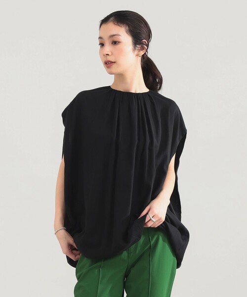 Demi-Luxe BEAMS（デミルクス ビームス）の「【8/6値下げ】AK+1 / リヨセル ギャザー プルオーバー（シャツ/ブラウス・レディース・ブラック/レッド・ONE SIZE）」の2枚目の写真
