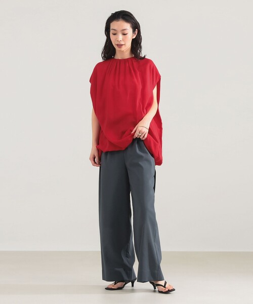 Demi-Luxe BEAMS（デミルクス ビームス）の「【8/6値下げ】AK+1 / リヨセル ギャザー プルオーバー（シャツ/ブラウス・レディース・ブラック/レッド・ONE SIZE）」の9枚目の写真