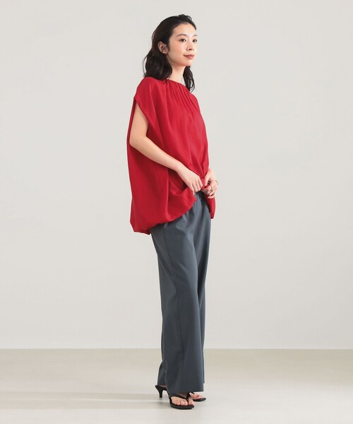 Demi-Luxe BEAMS（デミルクス ビームス）の「【8/6値下げ】AK+1 / リヨセル ギャザー プルオーバー（シャツ/ブラウス・レディース・ブラック/レッド・ONE SIZE）」の10枚目の写真