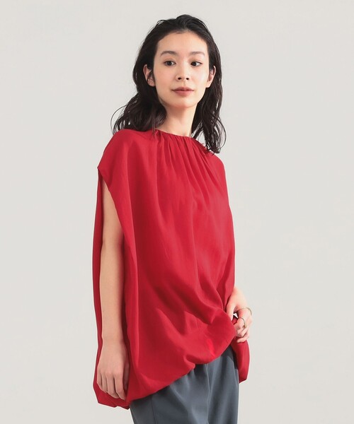 Demi-Luxe BEAMS（デミルクス ビームス）の「【8/6値下げ】AK+1 / リヨセル ギャザー プルオーバー（シャツ/ブラウス・レディース・ブラック/レッド・ONE SIZE）」の15枚目の写真