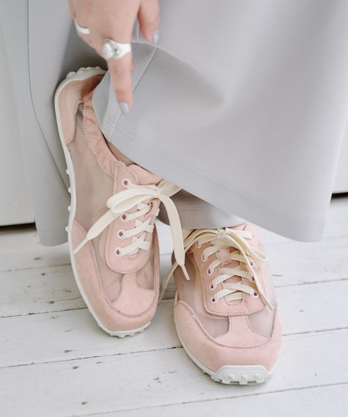 CIAOPANIC TYPY（チャオパニックティピー）の「:≪26SS展示会アイテム≫【カラバリ、サイズ展開豊富！】シアースニーカー（スニーカー・レディース・ピンク/イエロー/ブラック/シルバー/オフホワイト/レオパード・SMALL/X-LARGE/LARGE/MEDIUM）」の4枚目の写真