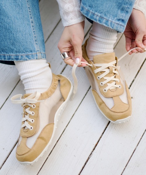 CIAOPANIC TYPY（チャオパニックティピー）の「:≪26SS展示会アイテム≫【カラバリ、サイズ展開豊富！】シアースニーカー（スニーカー・レディース・ピンク/イエロー/ブラック/シルバー/オフホワイト/レオパード・SMALL/X-LARGE/LARGE/MEDIUM）」の3枚目の写真