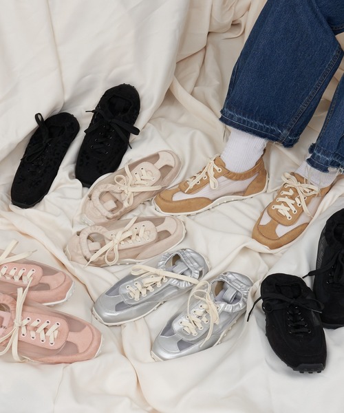 CIAOPANIC TYPY（チャオパニックティピー）の「:≪26SS展示会アイテム≫【カラバリ、サイズ展開豊富！】シアースニーカー（スニーカー・レディース・ピンク/イエロー/ブラック/シルバー/オフホワイト/レオパード・SMALL/X-LARGE/LARGE/MEDIUM）」の7枚目の写真