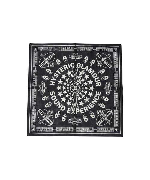 HYSTERIC GLAMOUR（ヒステリックグラマー）の「SOUND EXPERIENCE バンダナ（バンダナ/スカーフ・メンズ・ブラック/グリーン・FREE）」の2枚目の写真