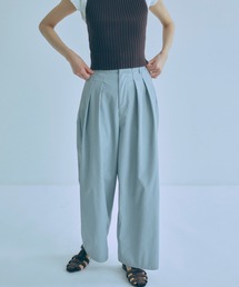 Washable Faux Leather Tuck Wide Pants