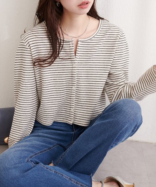 natural couture(ナチュラルクチュール)の「起毛フラッフィー2WAYカーデ(カーディガン/ボレロ・レディース・ピンク/チャコールグレー/その他1/サックスブルー/アイボリー・FREE)」の1枚目の写真