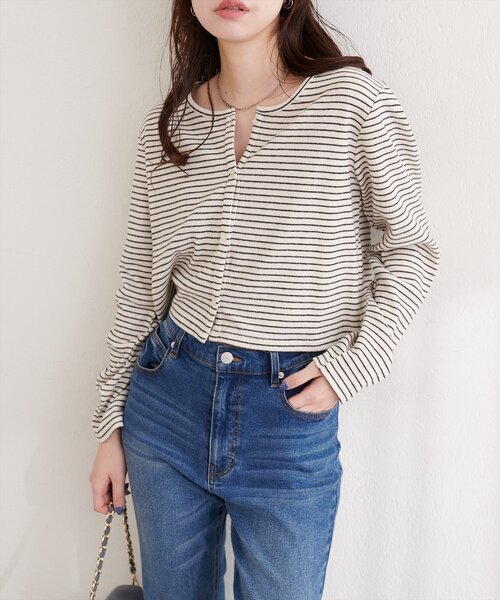 natural couture(ナチュラルクチュール)の「起毛フラッフィー2WAYカーデ(カーディガン/ボレロ・レディース・ピンク/チャコールグレー/その他1/サックスブルー/アイボリー・FREE)」の6枚目の写真