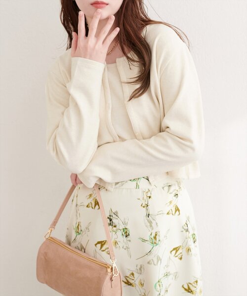 natural couture(ナチュラルクチュール)の「起毛フラッフィー2WAYカーデ(カーディガン/ボレロ・レディース・ピンク/チャコールグレー/その他1/サックスブルー/アイボリー・FREE)」の12枚目の写真