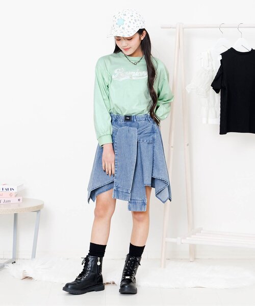 algy（アルジー）の「アソートロゴワッペンロンT（Tシャツ/カットソー・キッズ・ラベンダー/ミント/レッド/オフホワイト・160/150/140/130）」の7枚目の写真