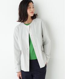 human woman（ヒューマンウーマン）の「◆綿ナイロンダンプノーカラージャケット（ノーカラージャケット）」