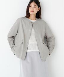 human woman（ヒューマンウーマン）の「◆綿ナイロンダンプノーカラージャケット（ノーカラージャケット）」
